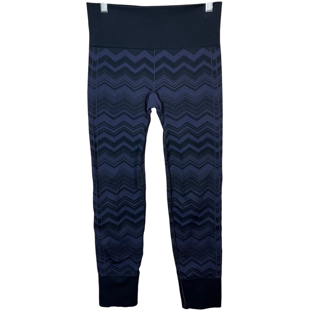 Lululemon Ebb To Street Pant In Chevron Blue Knit Women's Size 8